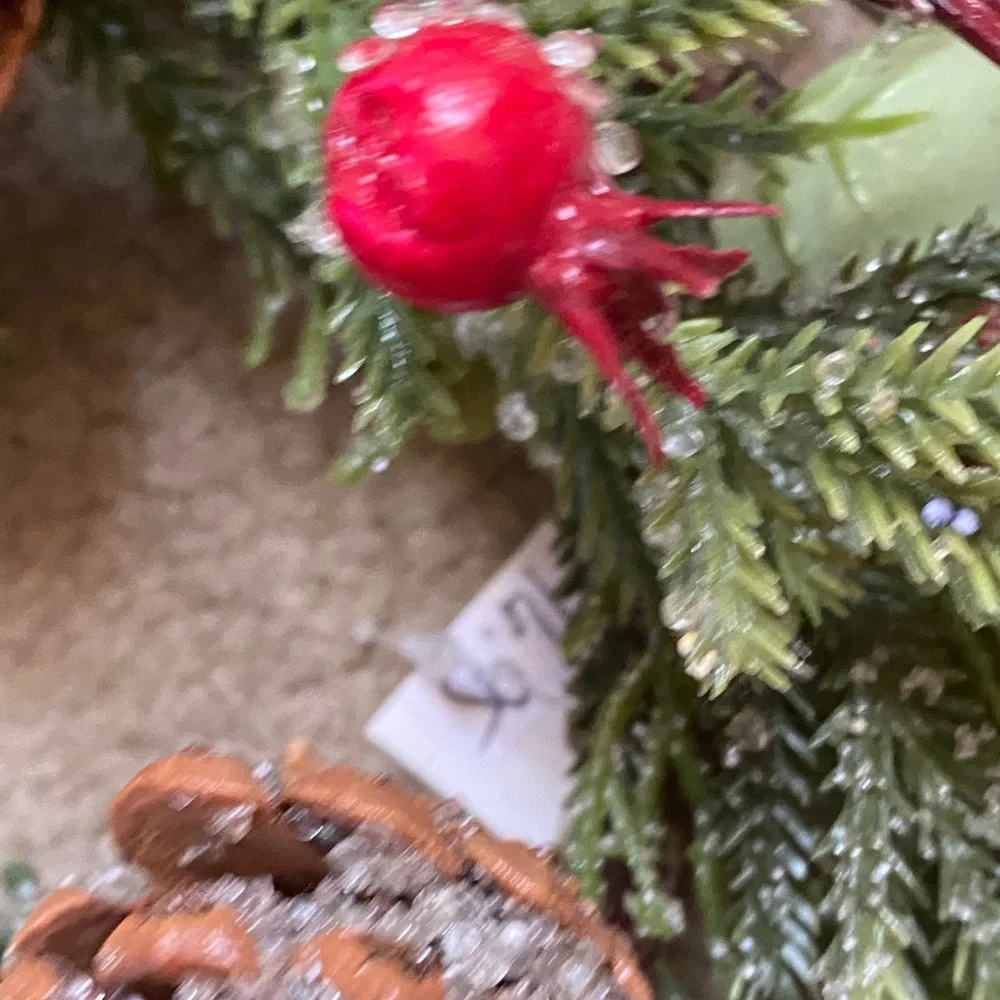 Festive Green and Red Holiday Wreath